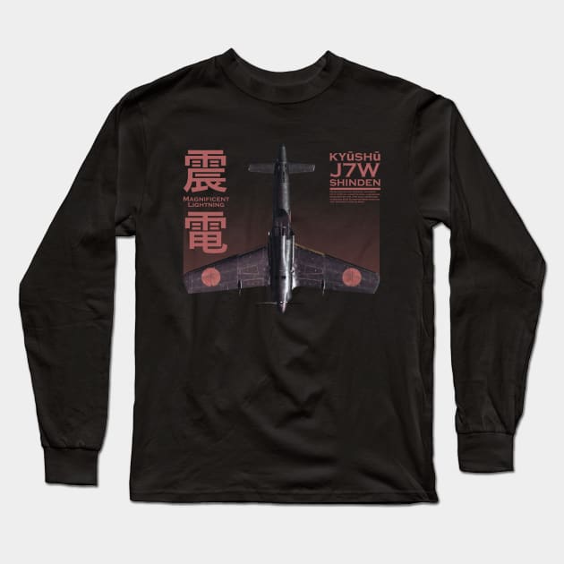 Kyushu J7W Shinden Long Sleeve T-Shirt by Distant War